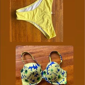 Bikini set yellow cheeky bottom and top